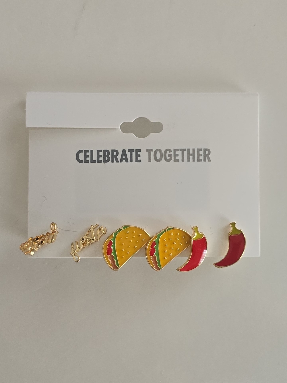 Celebrate Together Taco & Chili Pepper Earring Set - Gold, Yellow, Red